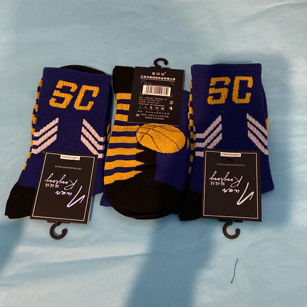 Three pair basketball socks